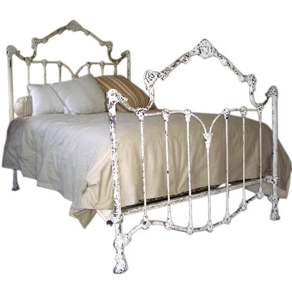 Iron Double Bed with Old Paint
