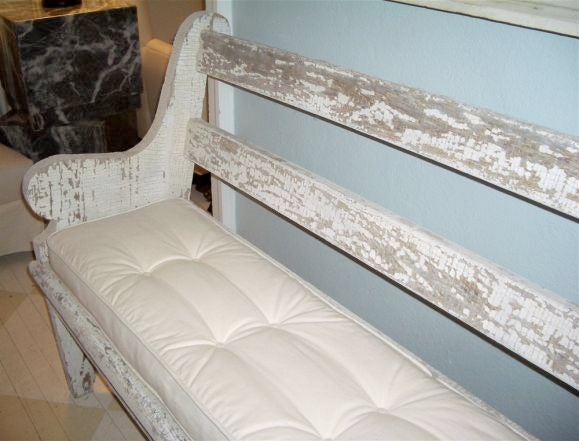 Pair of Benches with Original White Paint