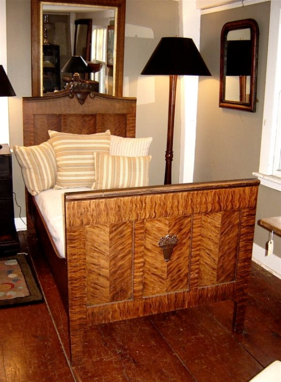 Pair of Extravagantly Painted Faux Bois Beds