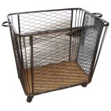 Antique French Steel Industrial Cart
