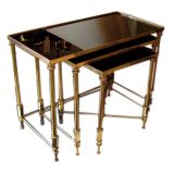 Set of Three Brass Nesting Tables
