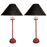 Pair of Lamps made from Oil Lamps