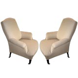 Pair of High Back Napoleon III Chairs
