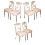 Antique Set of Six  Unusual Swedish Chairs