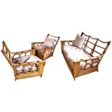 Vintage Three Piece Bamboo Porch Set