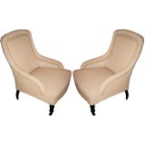 Pair of French Napoleon Slipper Chairs