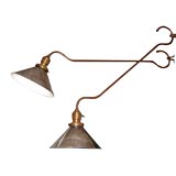 Antique Pair of Unique Industrial Sconces