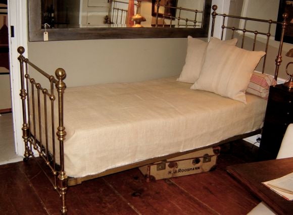 American Pair of Brass Twin Beds