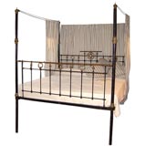 Antique King Size Iron and Brass Bed