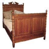 Antique French Faux Bamboo Bed