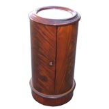 Marble Inlay Round Side Cabinet