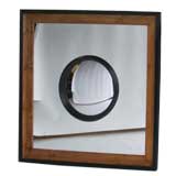 Square Mirror with Round Inner Mirror