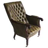 Leather Chair with Shelf