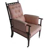 Pink Upholstered Vintage Bobbin Chair