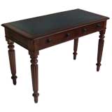 Blue Leather  Inlayed Writing Table