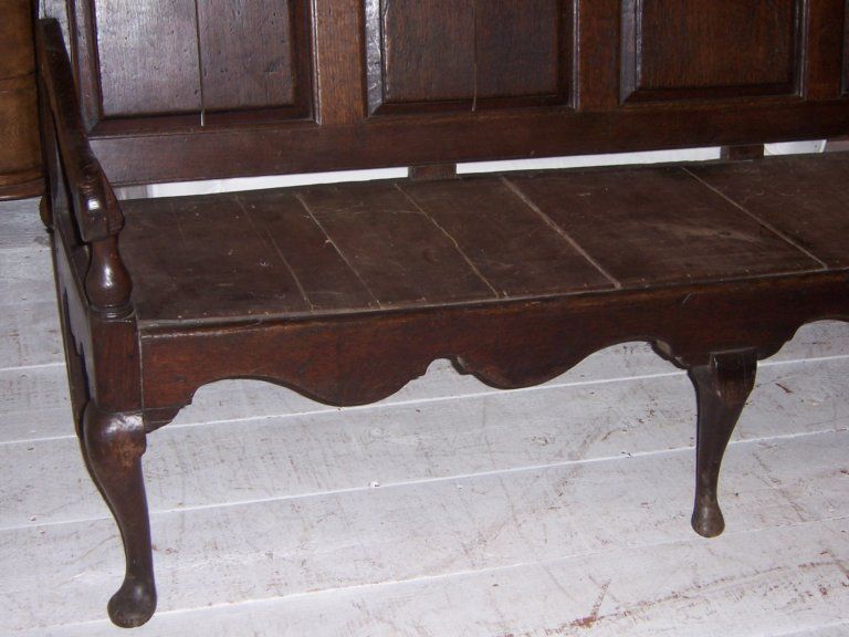English Oak Panneled Bench For Sale