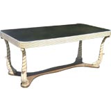 Antique Italian Leather Top Table