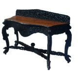 Antique Carved Painted Mahogany Console Table