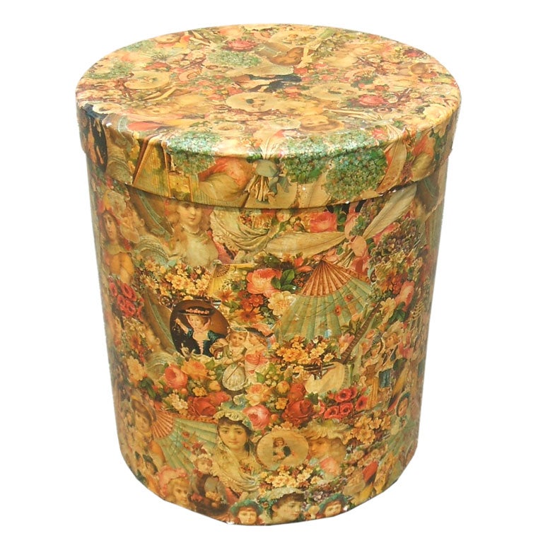 Antique Decoupage Box at 1stDibs