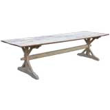 Painted Base Trestle Table