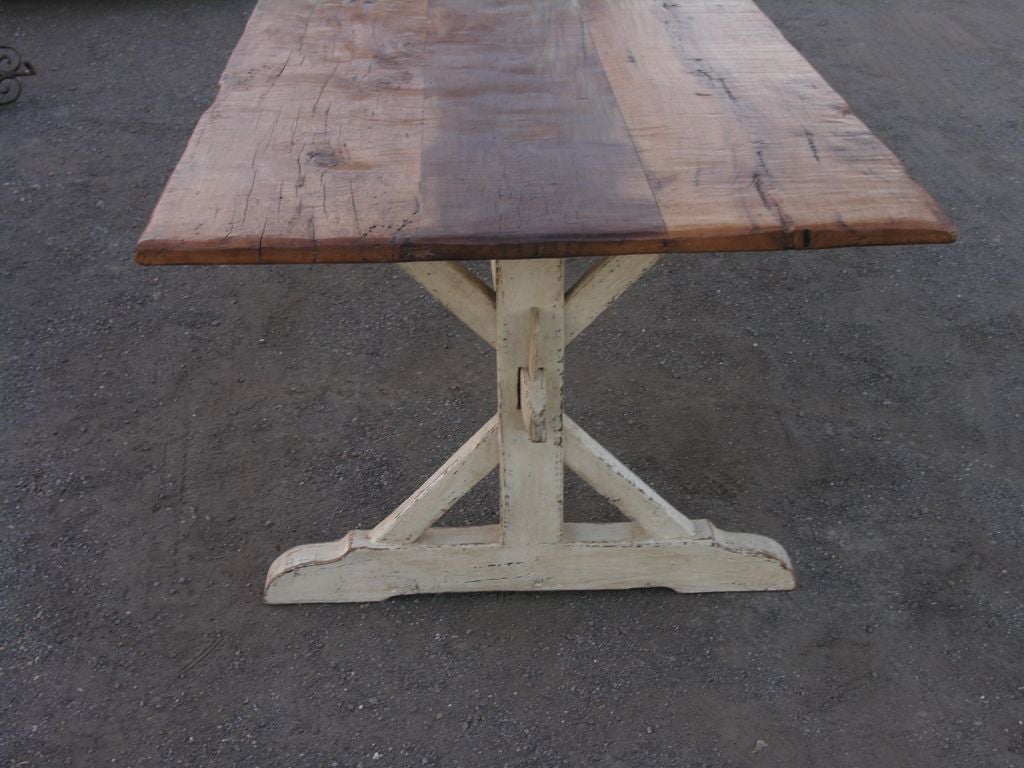 Painted Base Trestle Table
