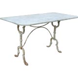 Painted Iron Table with Marble Top Painted Iron Table with Marble Top