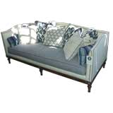 Curved Back Linen Sofa