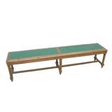 Green Leather Bench with Nail Head Trim