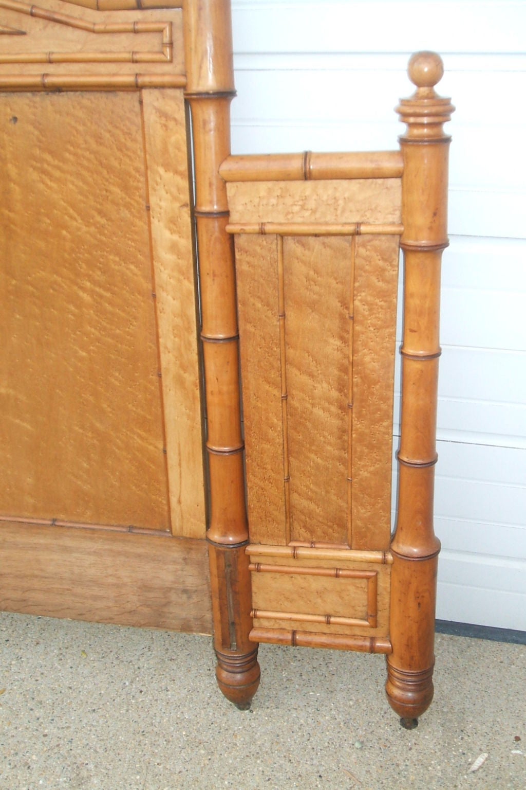 French Bamboo King Headboard from 19th Century