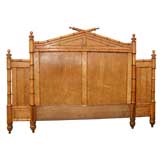 French Bamboo Antique King Headboard