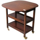 Mahogany Tea Trolley with Brass Casters