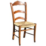 WALNUT SIDE CHAIR WITH RUSH SEAT