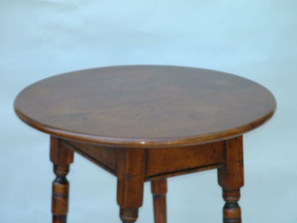 Oak round side table. Custom sizes and finishes available. Special order from England.