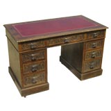 Hand carved Pedestal Desk