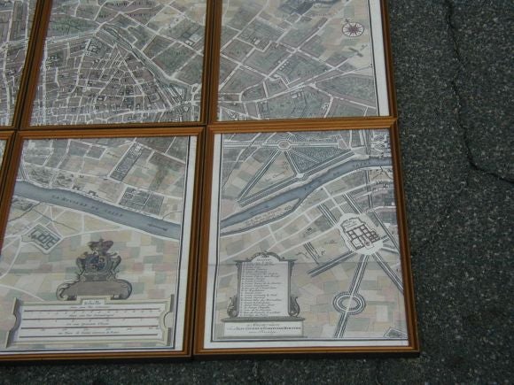 The Fine-art gielee print was taken from the original hand-colored map of the City of Paris by Guillaume De L Isle and published by Covens & Mortier in Amersterdam, ca. 1760.
Available in 2 sizes: 60"x86" ($2895) and