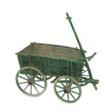 Antique Green Wagon Wheelbarrel