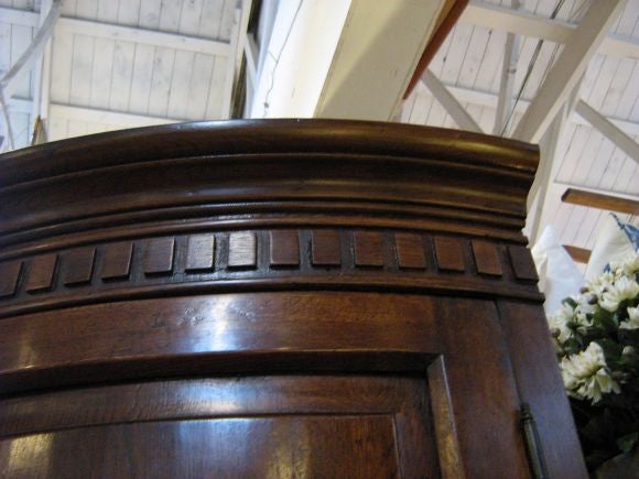 Oak Bow Front Corner Cabinet