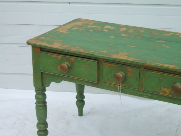 Green Painted Console Table