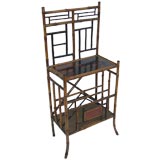 Antique Bamboo Magazine Rack Side Table