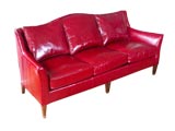 Cherry Red Leather Sofa