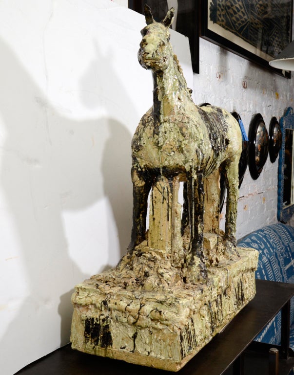 Ceramic Equestrian Horse Sculpture For Sale