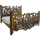 Handcarved Chinese Head and Foot Boards Handcarved Chinese Head and Foot Boards