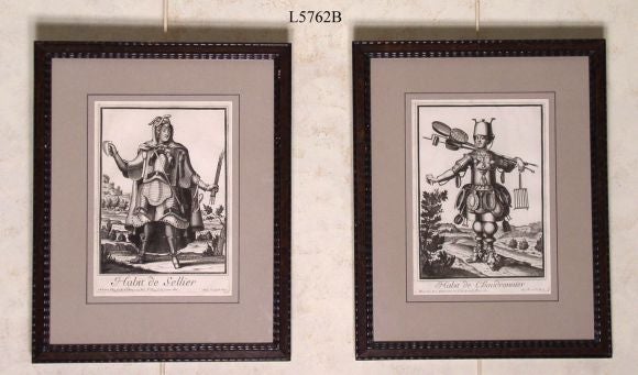Copperplate engravings by Nicholas de Larmessin (1632-1694) from his series inspired by the work of Archimboldo and entitled 