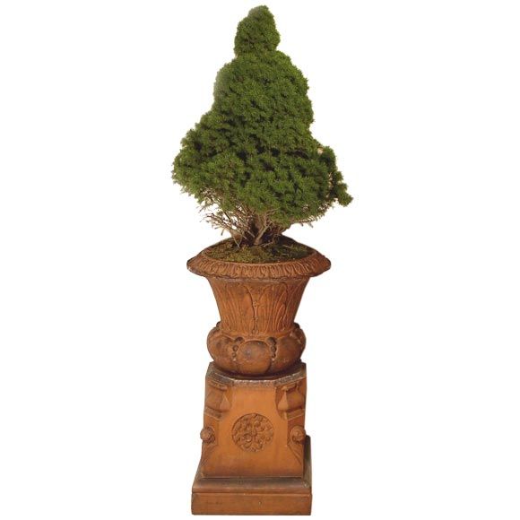 A large English, Aesthetic period terra cotta planter in three sections, circa 1895.