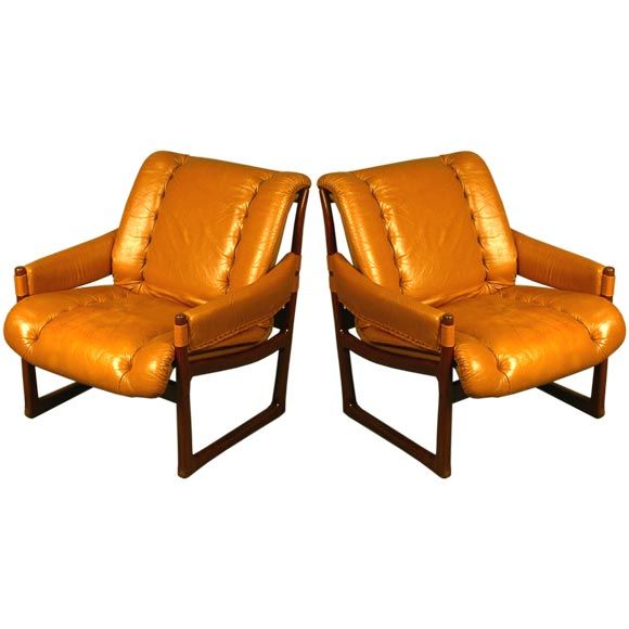 Pair of Norwegian Armchairs For Sale