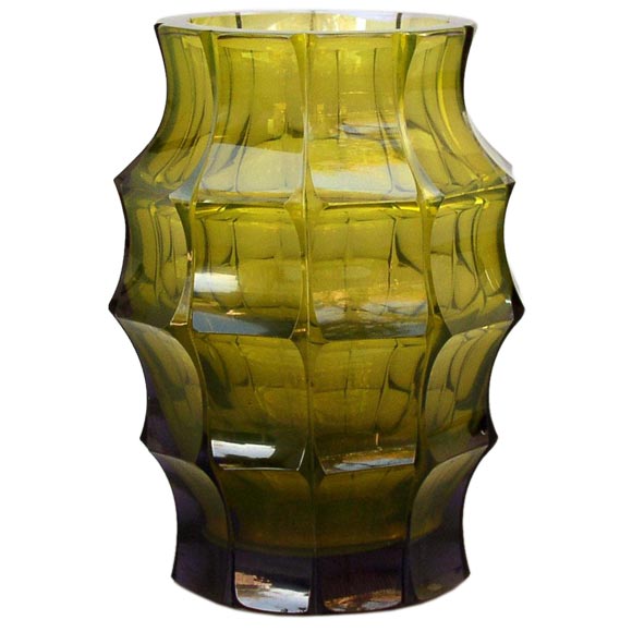 Austrian cut glass vase