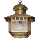 de Stijl period Dutch brass hall lantern