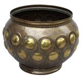A Secessionist hammered brass jardiniere