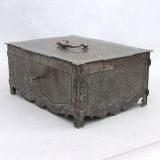 Antique French steel strong box