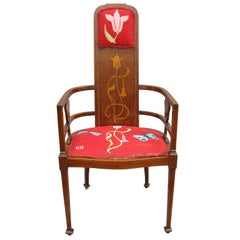 Antique English (Scottish?) Aesthetic Period Arm Chair